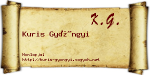 Kuris Gyöngyi névjegykártya